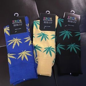 Mens 3 Pack Leaf Print Socks- 6-12